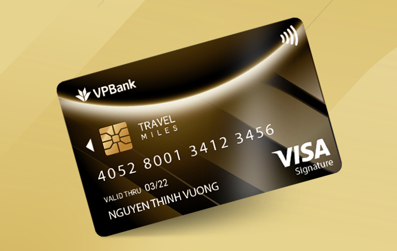 Một mẫu thẻ visa của ngân hàng VP bank.